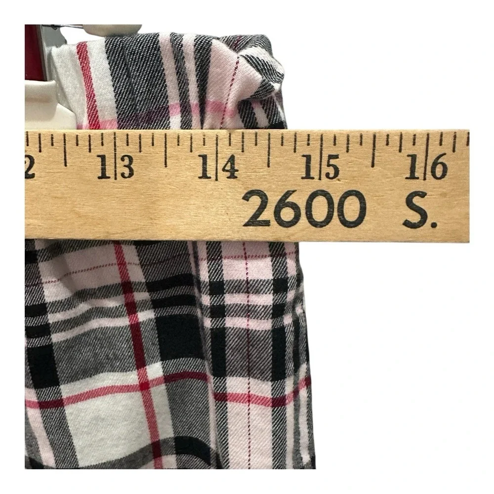 Victoria's Secret Flannel Short Sleeve Top Shorts Plaid PJ Set Sz S-M Pink/Black